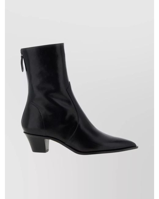 Aquazzura Black Leather Brunswick Ankle Boots