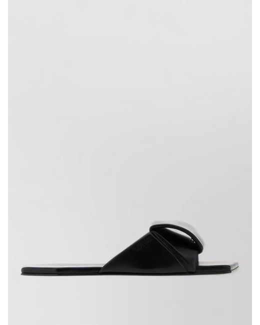 Loewe Black Leather Origami Sandals Open Toe Strap