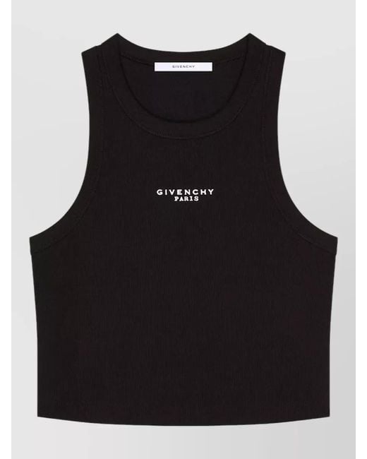 Givenchy Black Paris Logo Detailed Tank Top