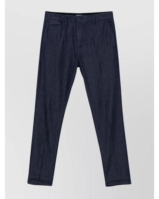 Dondup Blue Joe Trousers Cuffed Hem for men