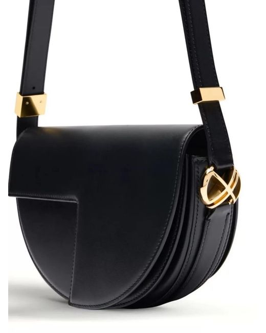 Patou Black Leather Shoulder Bag