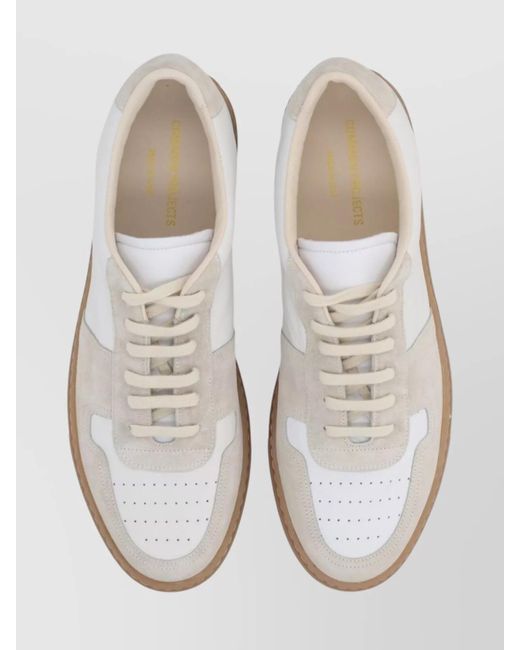 Common Projects White Low-Top Sneakers Suede Accents for men