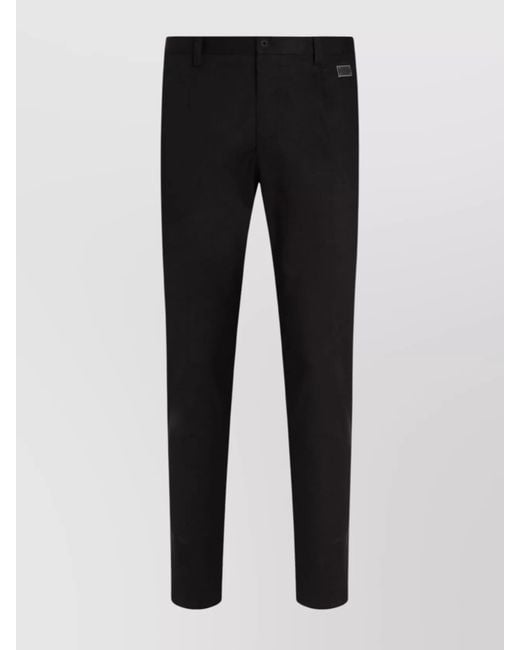 Dolce & Gabbana Black Slim-Fit Cropped Trousers for men