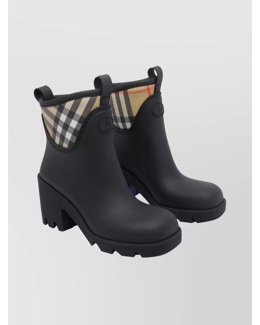 Burberry Blue Rubber Chelsea Ankle Boots
