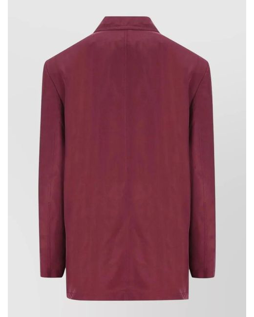 Saint Laurent Silk Habotai Tailored Double Breasted Jacket