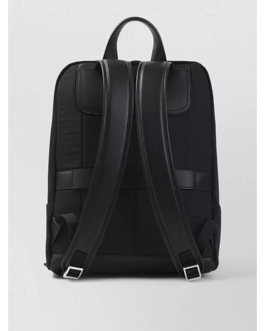 Brioni Black Zip Backpack Adjustable Straps Top Handle for men