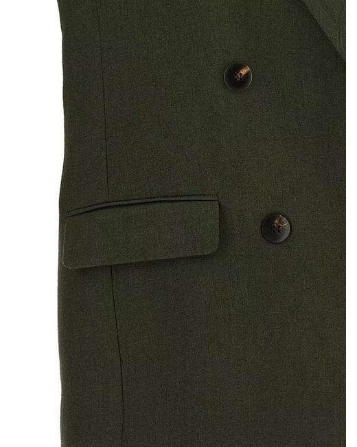 Max Mara Green Mstaia Tailored Vest Buttons Flap Pockets