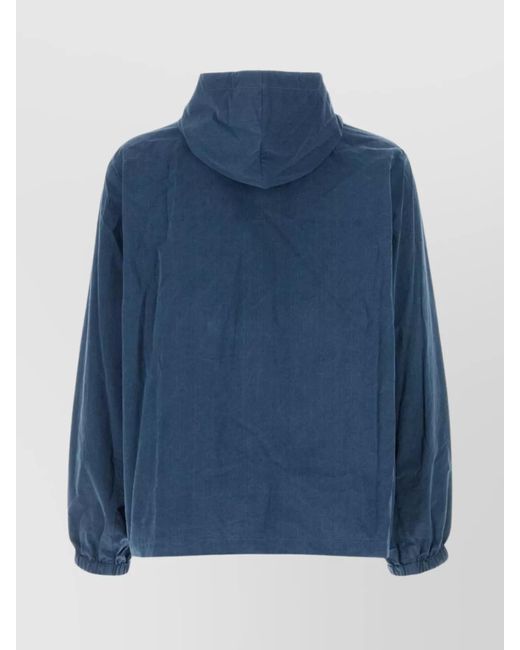 Givenchy Blue Cotton Hooded Jacket for men