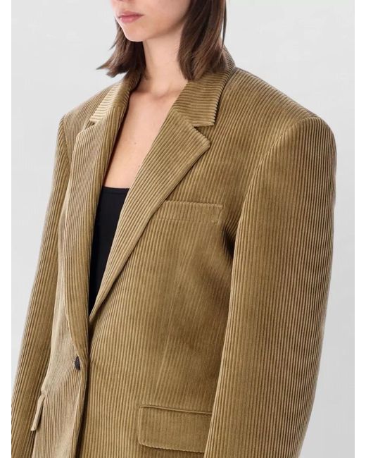Rohe Natural Corduroy Blazer Structured Shoulders Notch Lapels