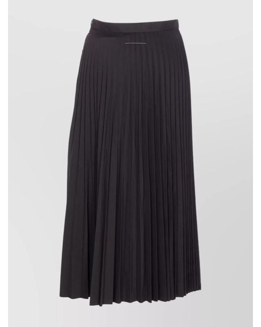 MM6 by Maison Martin Margiela Blue Midi Pleated Skirt High Waist Design