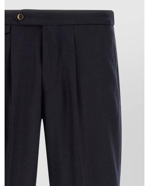 PT Torino Blue Cashmere Tailored Trousers for men
