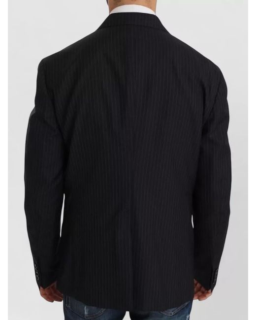 Dolce & Gabbana Black Striped Slim-Fit Blazer for men