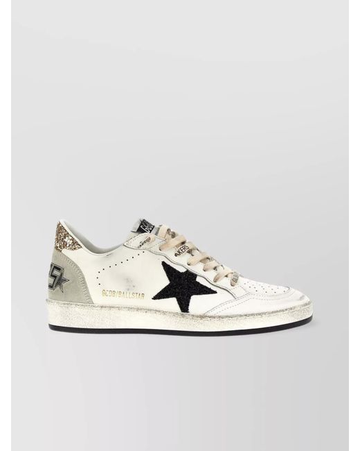 Golden Goose Deluxe Brand Metallic Sparkle Heel Low-Top Star Patch Sneakers