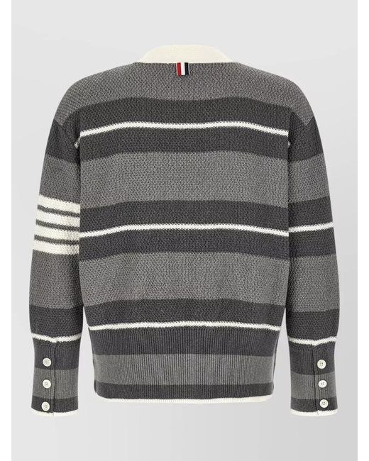 Thom Browne Gray Striped Cardigan for men