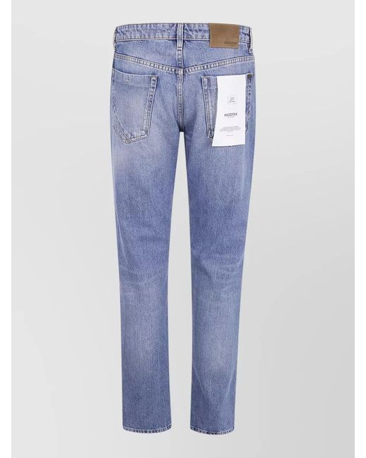 Incotex Blue Regular Fit Long Leg Denim Jeans for men