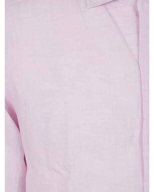Barba Napoli Pink Shirt Button Down Collar Long Sleeves for men