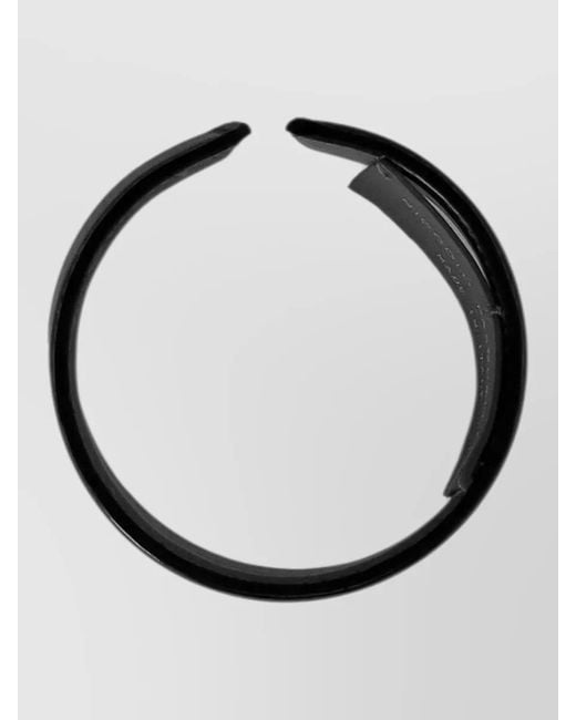 Niccolò Pasqualetti Black Wide Open Cuff Bracelet Leather