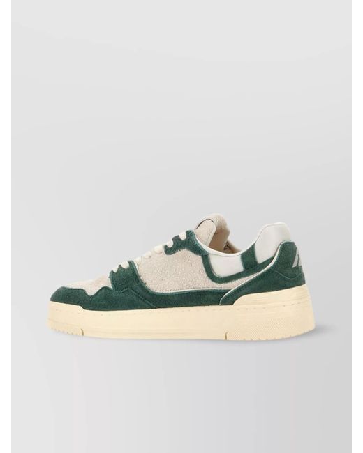 Autry Yellow Suede Leather Low-Top Sneakers for men