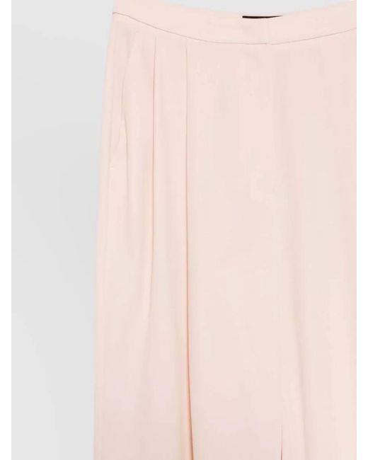 Emporio Armani Pink Tailored Pleated Trousers Side Pockets Wide Leg