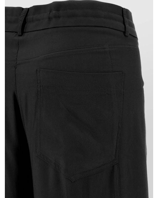Nude Black Viscose Pants Wide Leg Belt Loops