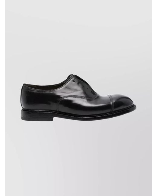 Premiata Black Leather Lace-Up Oxford Shoes for men