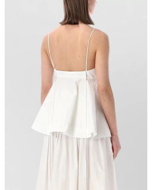 Rohe White Sweetheart Bustier Dress Layered Flared Hem