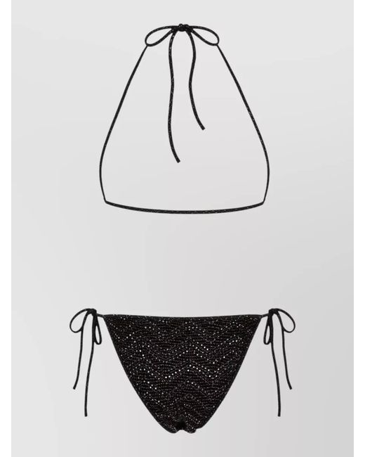 Missoni Multicolor Halter Neck Sequin Triangle Bikini Set