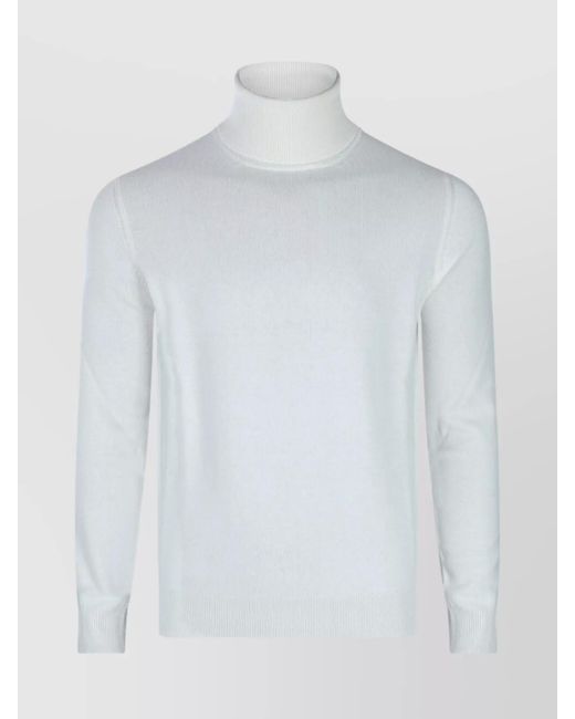 Malo White Wool Turtleneck Jumper for men