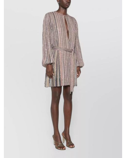 Missoni Multicolor Embroidered Zigzag Knit Mini Dress