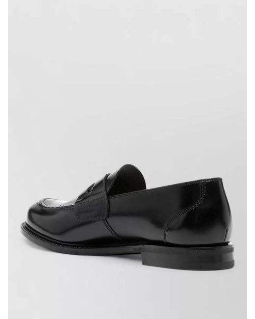 Church's Black Leather Loafers Penny Strap Round Toe for men