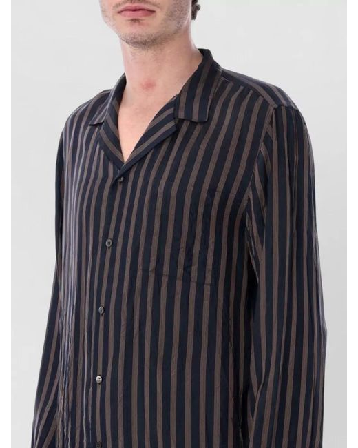 Dries Van Noten Blue Cartly Striped Shirt for men