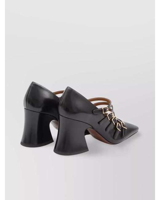 Chloé Black Leather Janis Mary Jane Pumps
