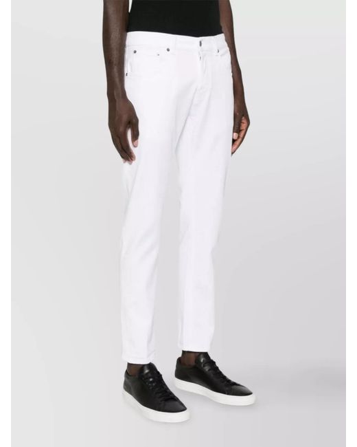 Dondup White Straight-Leg Trousers for men