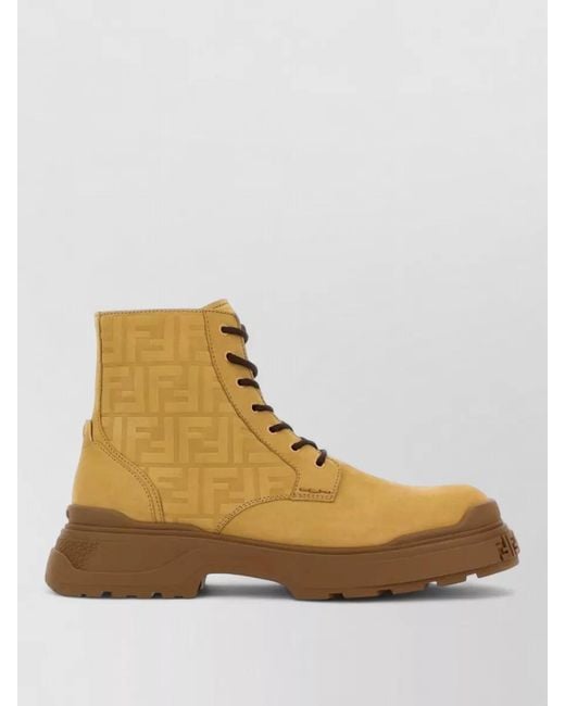 Fendi Natural Suede Ankle Boots for men