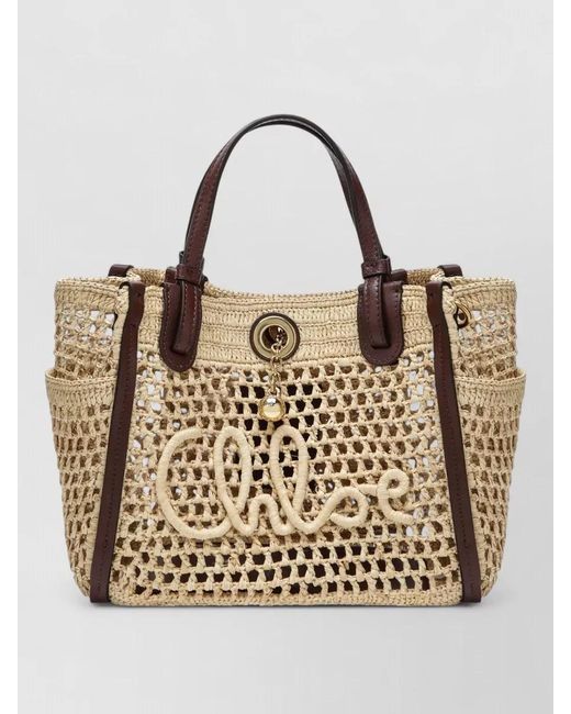 Chloé Natural Tote Bag Dual Handles Tone Hardware