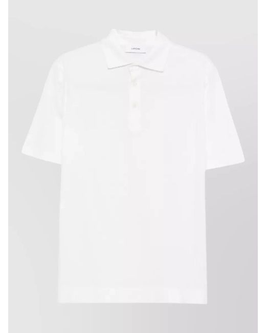 Lardini White Cotton And Silk Short-Sleeve Polo Shirt for men
