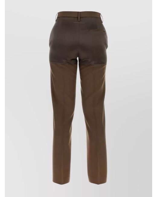 MM6 by Maison Margiela Brown Straight Trousers
