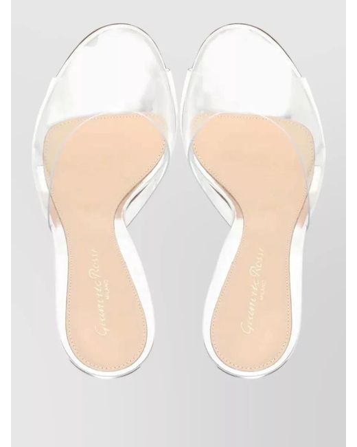 Gianvito Rossi Natural Glass Metal Mules Open Toe Stiletto
