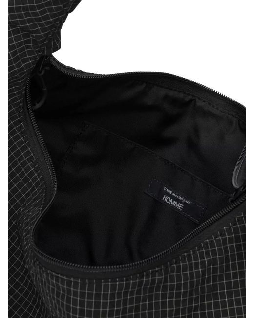 Comme des Garçons Black Grid Check Pattern Large Crossbody Bag for men