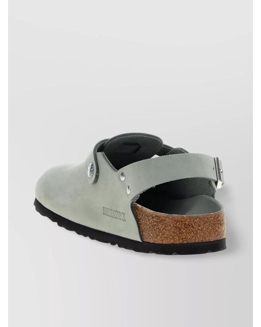 Birkenstock Gray Leather Tokio Mules