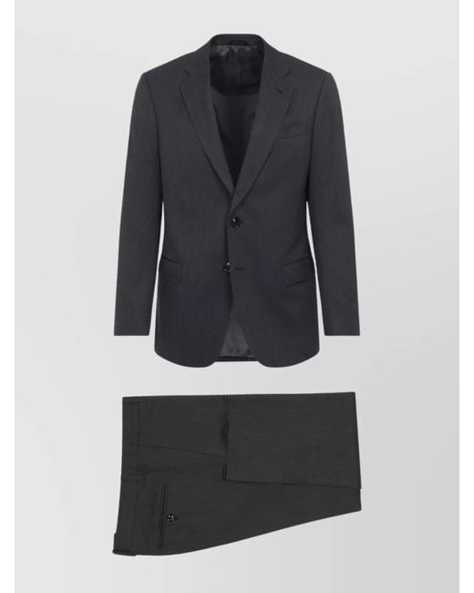 Giorgio Armani Blue Virgin Wool Single Breasted Suit for men