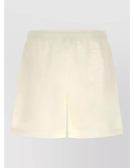 Brunello Cucinelli Natural Solomeo Logo Swim Shorts Light Fabric for men