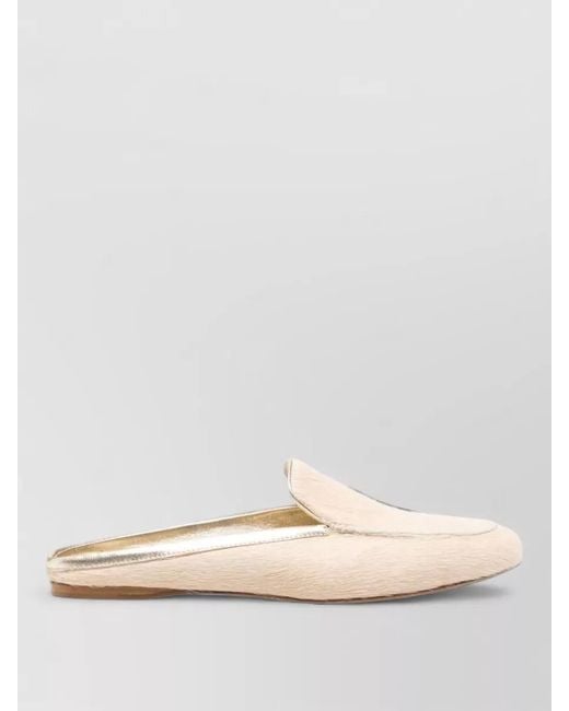 Forte_forte Natural Ponyskin Flat Mules Casual Style