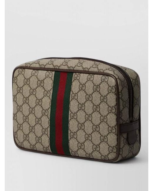 Gucci Gray Savoy Small Gg Web Stripe Clutch for men