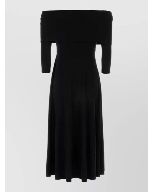 Norma Kamali Black Jersey Midi Dress