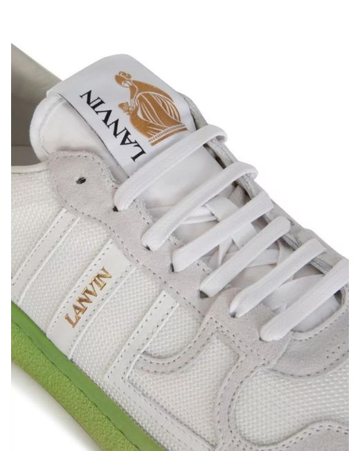 Lanvin Green Mesh And Suede Low-Top Sneakers