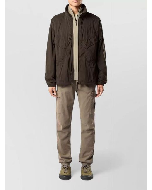 Stone Island Green Cotton Cargo Jacket Elastic Cuffs Pockets for men