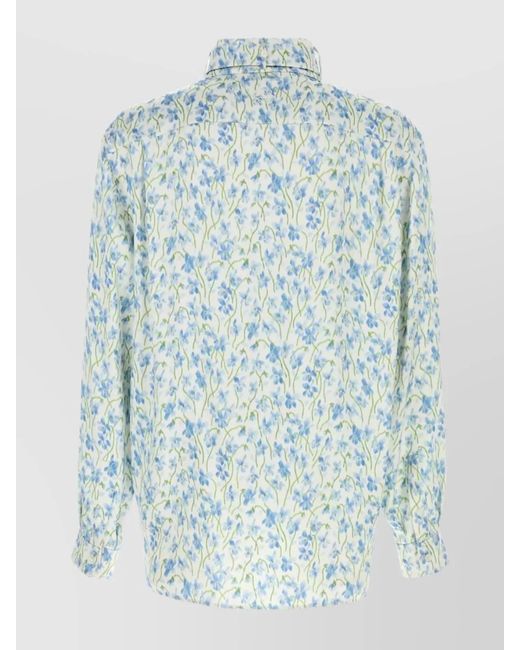 Loewe Blue Printed Satin Shirt