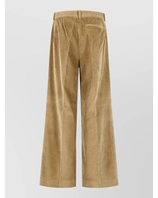 Rohe Natural Wide Leg Corduroy Trousers Belt Loops