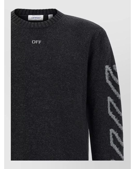 Off-White c/o Virgil Abloh Black Diag Arrow Knit Sweater Crew Neck for men